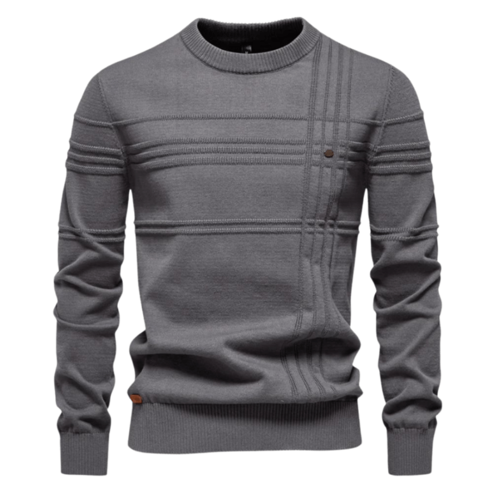 Burkhard Stilfuld herrepullover med ternedesign
