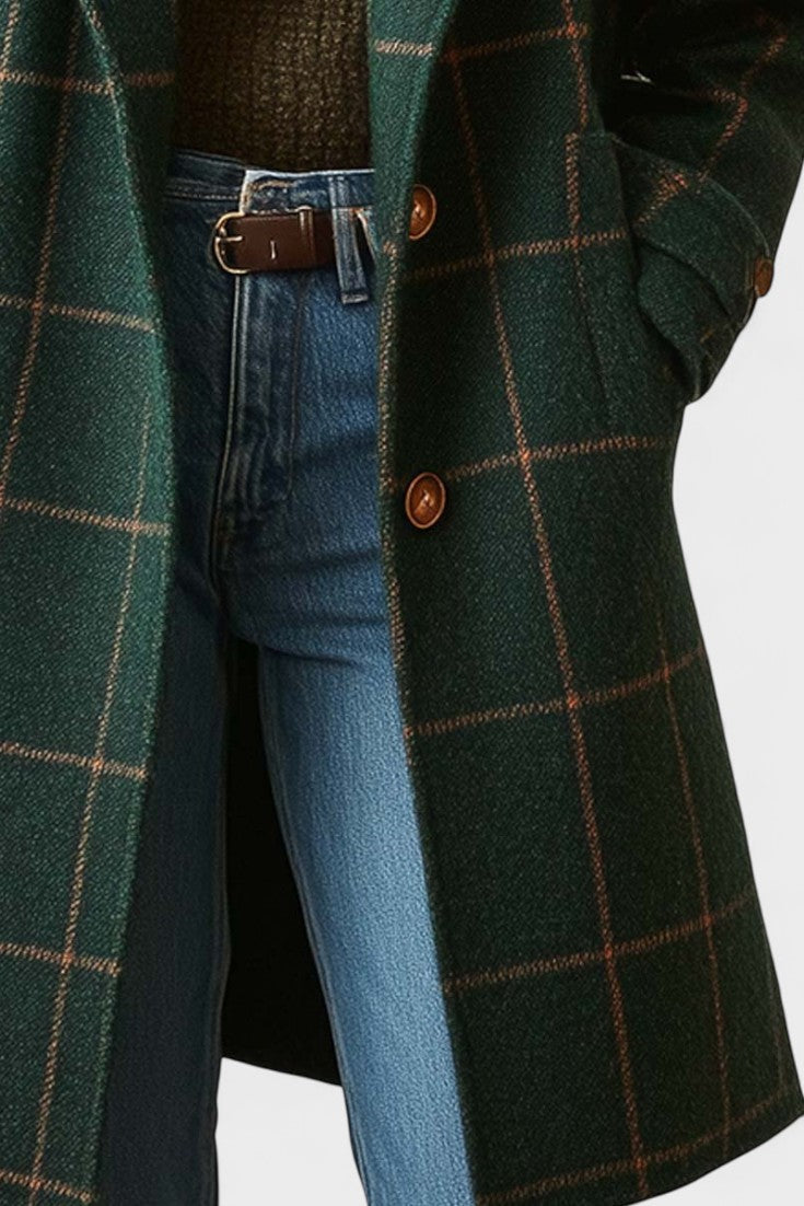 Yrsa™ | Elegant tweedfrakke i ternet mønster